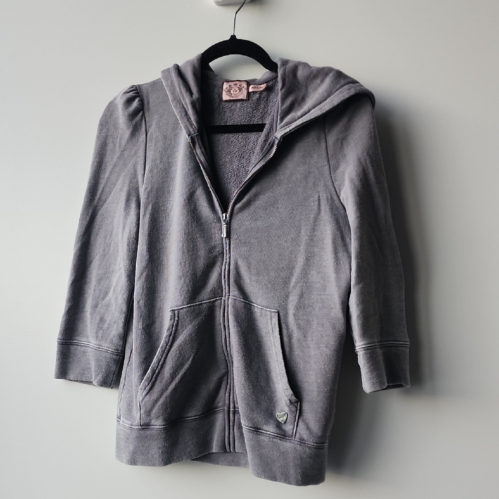 Vintage Juicy Couture Terrycloth Zip Up Soft Ruffle Hoodie Jacket